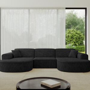 wohnli-moebel-suche-800001228901-1 WOHNLANDSCHAFT MARI-U1 - 303x171x79 cm Schwarz Velours Textil ALTDECOR Möbel > Sofas & Couches > Wohnlandschaften > Wohnlandschaften U-Form Schwarz