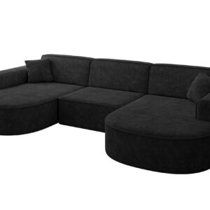wohnli-moebel-suche-800001228901 Wohnli Möbelsuche - WOHNLANDSCHAFT MARI-U1 - 303x171x79 cm Schwarz Velours