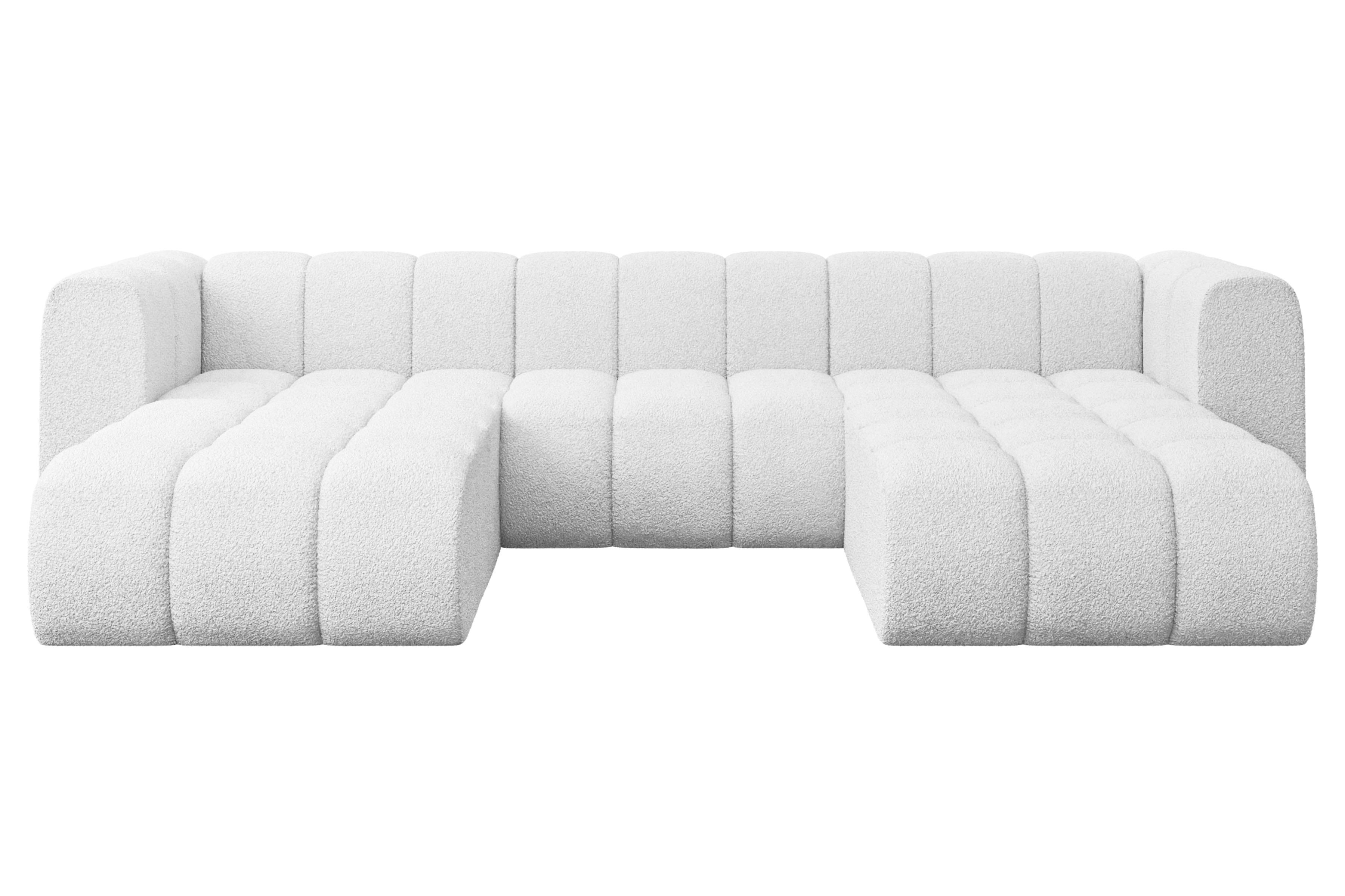 Wohnli Möbelsuche - WOHNLANDSCHAFT modulares Sofa Joren-U1 - 319x177x70 cm Weiß