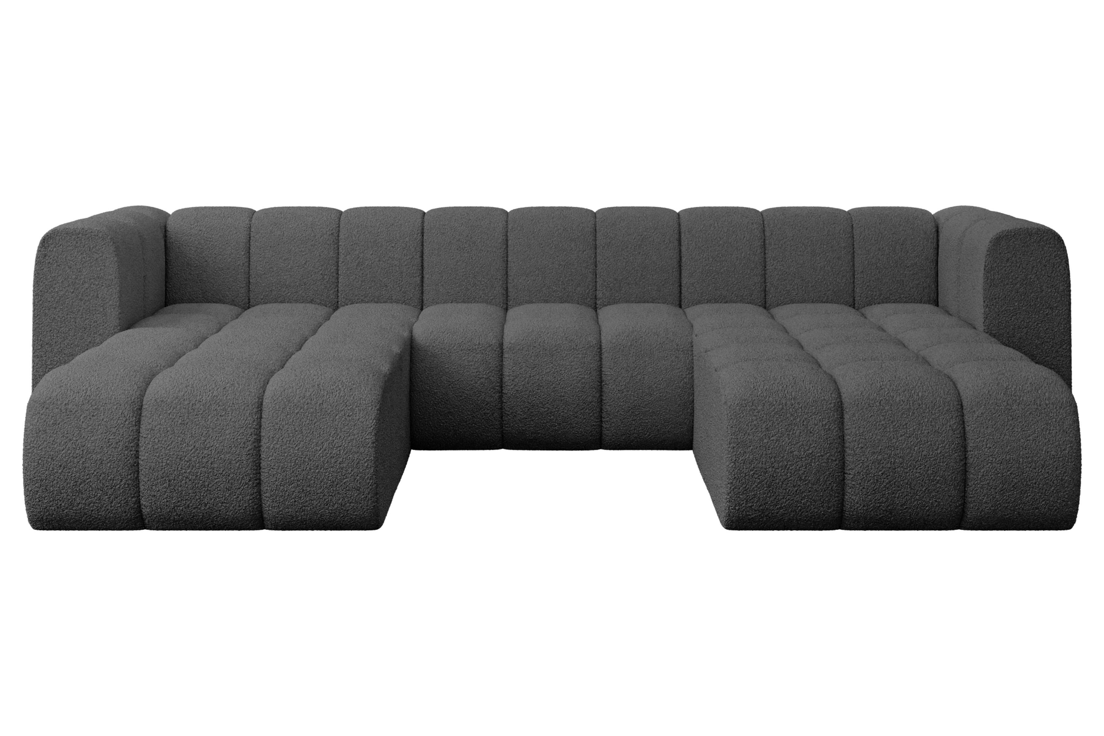 Wohnli Möbelsuche - WOHNLANDSCHAFT modulares Sofa Joren-U1 - 319x177x70 cm Grau