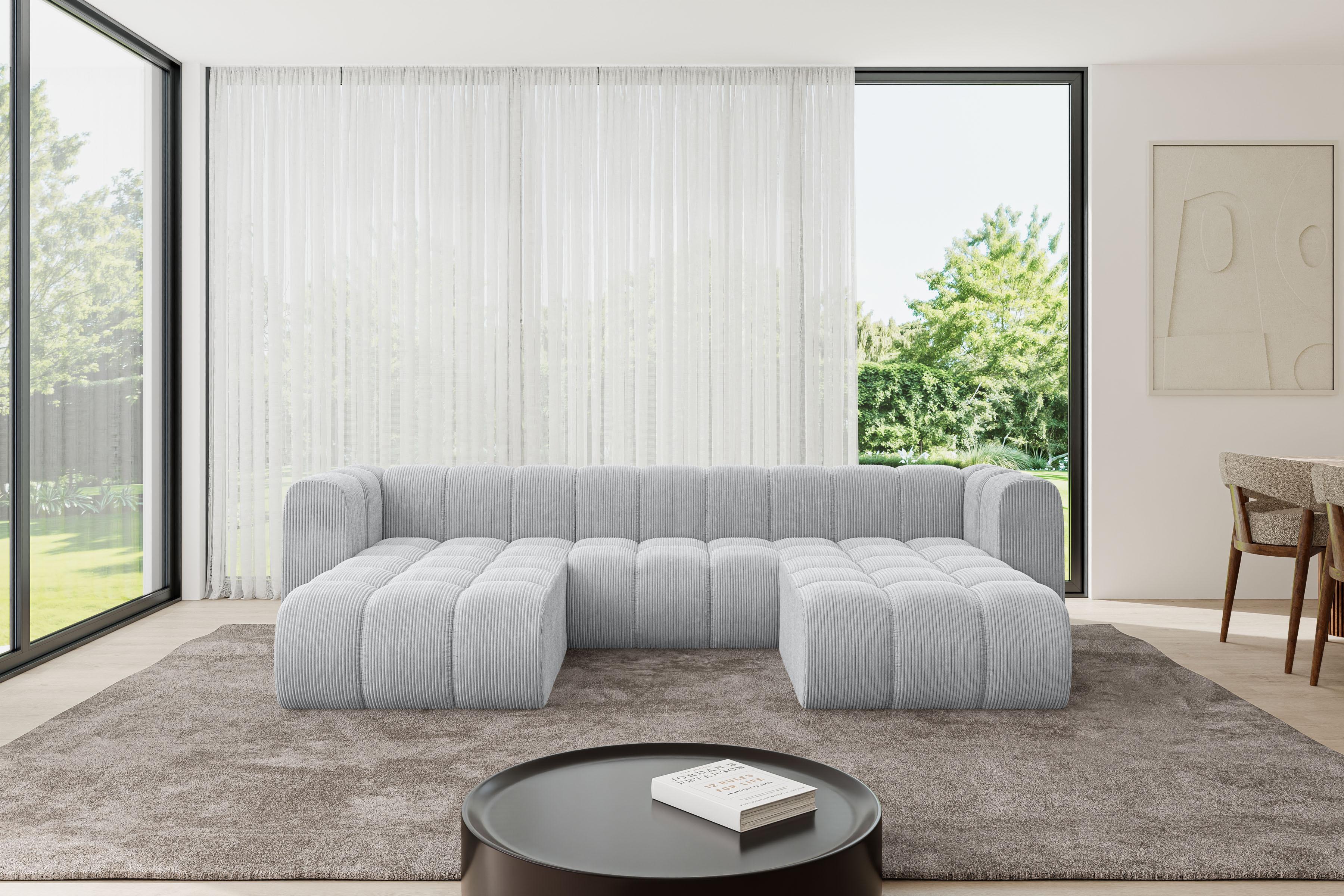 wohnli-moebel-suche-800001228928-1 WOHNLANDSCHAFT modulares Sofa Joren-U1 - 319x177x70 cm Grau Textil ALTDECOR Möbel > Sofas & Couches > Wohnlandschaften > Wohnlandschaften U-Form Grau