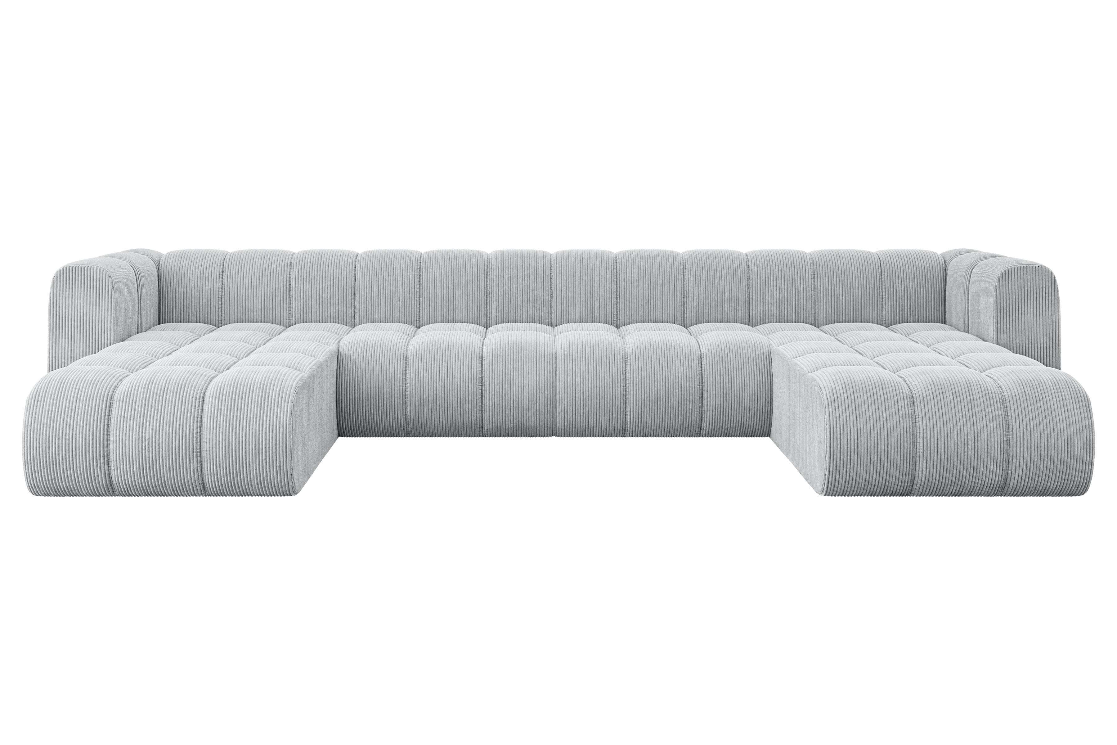 Wohnli Möbelsuche - WOHNLANDSCHAFT modulares Sofa Joren-U2 - 410x177x70 cm Grau