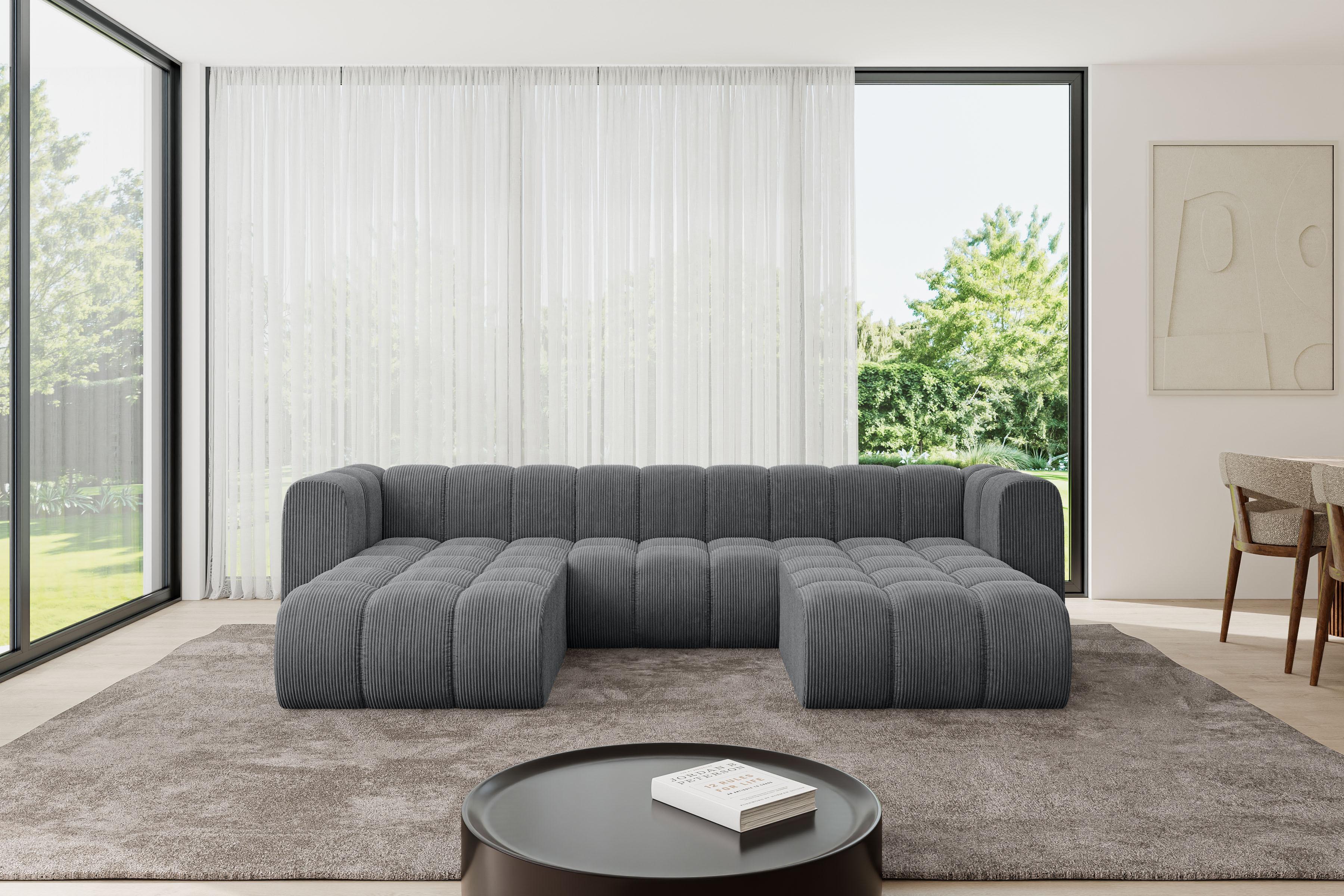 wohnli-moebel-suche-800001228942-1 WOHNLANDSCHAFT modulares Sofa Joren-U1 - 319x177x70 cm Dunkelgrau Textil ALTDECOR Möbel > Sofas & Couches > Wohnlandschaften > Wohnlandschaften U-Form Grau
