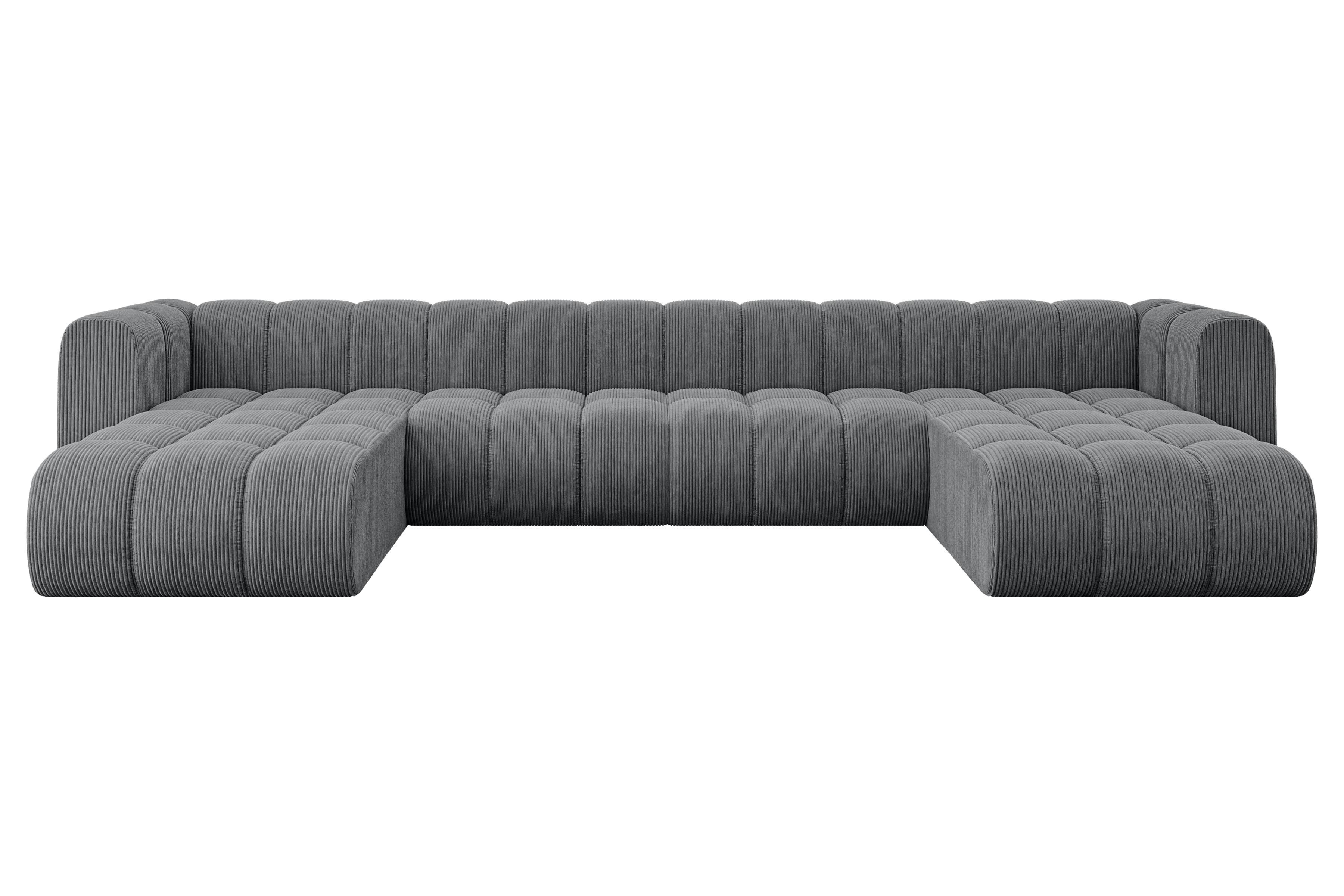 Wohnli Möbelsuche - WOHNLANDSCHAFT modulares Sofa Joren-U2 - 410x177x70 cm Dunkelgrau