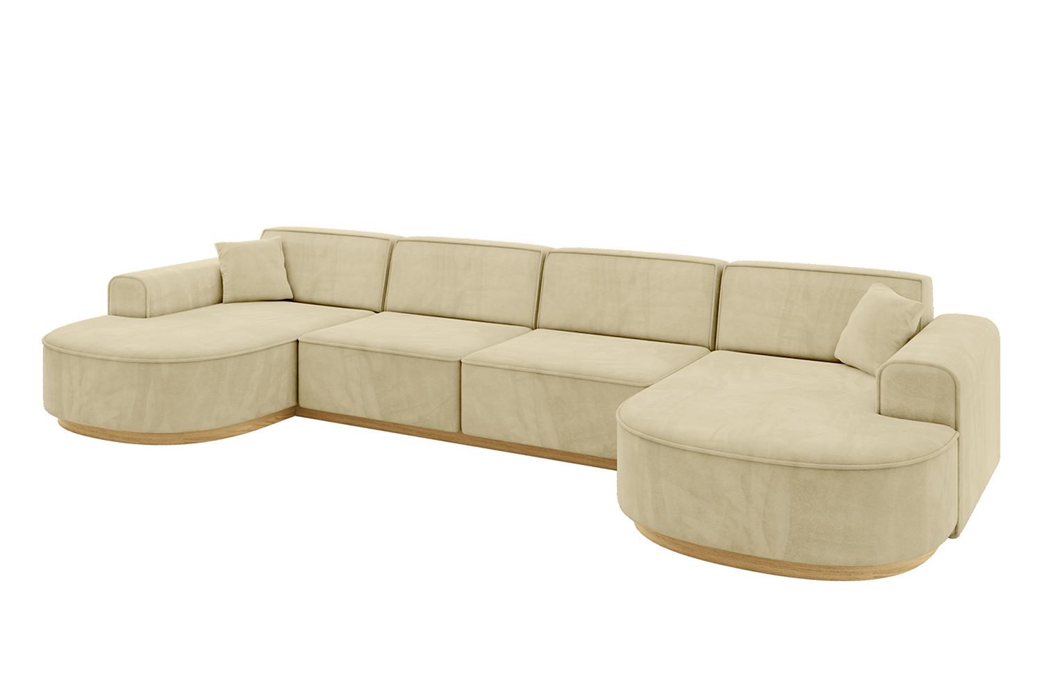 wohnli-moebel-suche-800001228961 Wohnli Möbelsuche - WOHNLANDSCHAFT MARI-U2-v2 - 388x171x83 cm Beige Velours