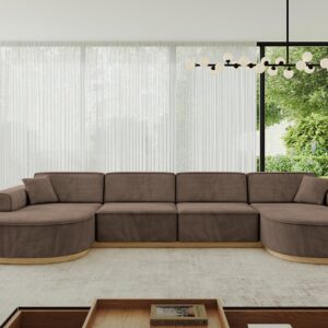 wohnli-moebel-suche-800001228962-1 WOHNLANDSCHAFT MARI-U2-v2 - 388x171x83 cm Braun Velours Textil ALTDECOR Möbel > Sofas & Couches > Wohnlandschaften > Wohnlandschaften U-Form Braun