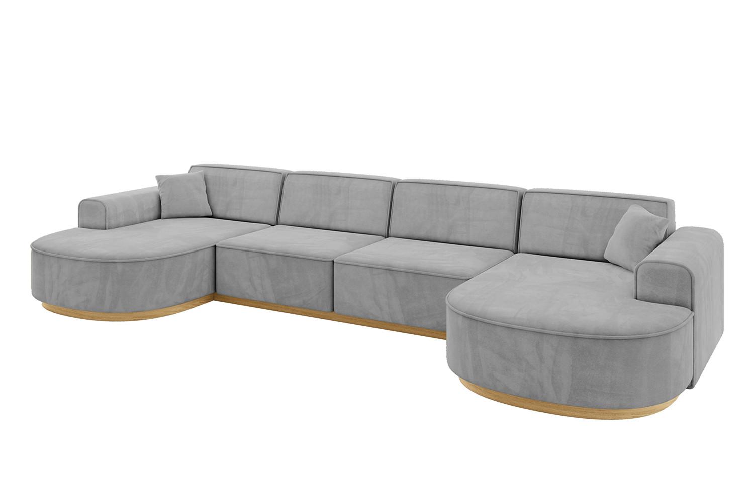 wohnli-moebel-suche-800001228964 Wohnli Möbelsuche - WOHNLANDSCHAFT MARI-U2-v2 - 388x171x83 cm Grau Velours