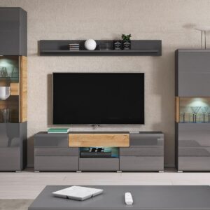 TV-MÖBEL Jules Grau und Holz Holzwerkstoff Petits-meubles Möbel > TV-Möbel Grau