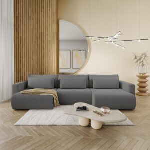 wohnli-moebel-suche-800001246027-1 PANORAMASOFA Evy 4 Sitzplätze Grau Holz Petits-meubles Möbel > Sofas & Couches > Wohnlandschaften > Wohnlandschaften U-Form Grau