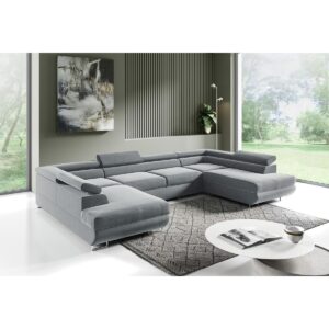 PANORAMASOFA Lyam 5 Sitzplätze Grau Holzwerkstoff Petits-meubles Möbel > Sofas & Couches > Wohnlandschaften > Wohnlandschaften U-Form Grau