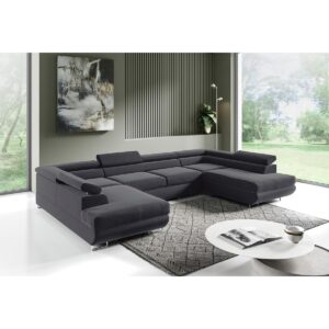 wohnli-moebel-suche-800001246051-1 PANORAMASOFA Lyam 5 Sitzplätze Anthrazitgrau Holzwerkstoff Petits-meubles Möbel > Sofas & Couches > Wohnlandschaften > Wohnlandschaften U-Form Grau