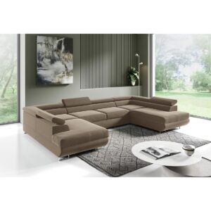 wohnli-moebel-suche-800001246054-1 PANORAMASOFA Lyam 5 Sitzplätze Braun Holzwerkstoff Petits-meubles Möbel > Sofas & Couches > Wohnlandschaften > Wohnlandschaften U-Form Braun
