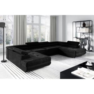 wohnli-moebel-suche-800001246202-1 PANORAMASOFA Wilson 5 Sitzplätze Schwarz Holzwerkstoff Petits-meubles Möbel > Sofas & Couches > Wohnlandschaften > Wohnlandschaften U-Form Schwarz