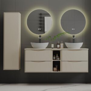 wohnli-moebel-suche-800001246450-1 HÄNGESÄULE Ellie Kaschmir Holzwerkstoff Petits-meubles Möbel > Schränke > Badezimmerschränke Beige