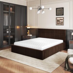wohnli-moebel-suche-800001246792-1 POLSTERBETT VERTO 180x200 cm mit Bettkästen - Braun Holz MASSENO Möbel > Betten > Polsterbetten Braun