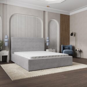 wohnli-moebel-suche-800001246894-1 POLSTERBETT MIRETTI 180x200 cm mit Bettkästen - Hellgrau Holz MASSENO Möbel > Betten > Polsterbetten Grau