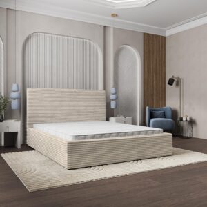POLSTERBETT MIRETTI 160x200 cm mit Bettkästen - Creme Holz MASSENO Möbel > Betten > Polsterbetten Weiß