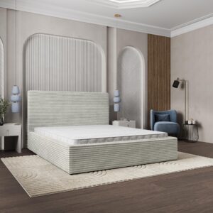 wohnli-moebel-suche-800001246905-1 POLSTERBETT MIRETTI 140x200 cm mit Bettkästen - Hellgrau Holz MASSENO Möbel > Betten > Polsterbetten Grau