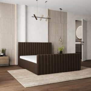 wohnli-moebel-suche-800001246957-1 POLSTERBETT CANOVA 140x200 cm mit Bettkästen - Braun Holz MASSENO Möbel > Betten > Polsterbetten Braun