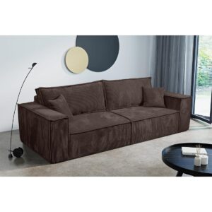 SOFA Isaac 4 Sitzplätze Braun Holzwerkstoff Petits-meubles Möbel > Sofas & Couches > Sofas Braun