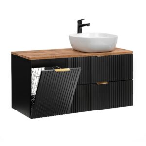 wohnli-moebel-suche-800001247820 Wohnli Möbelsuche - WASCHTISCH 120.8cm Adriel Schwarz und Holz