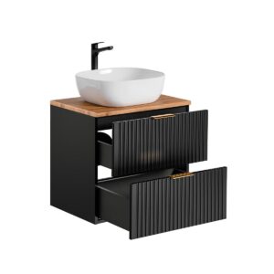 wohnli-moebel-suche-800001247826-1 WASCHTISCH 60.6cm Adriel Schwarz Holzwerkstoff Petits-meubles Möbel > Schränke > Badezimmerschränke > Waschtische Schwarz