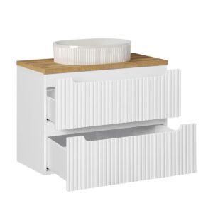 wohnli-moebel-suche-800001247831-1 WASCHTISCH 80.4cm Riva Weiß und Holz Holzwerkstoff Petits-meubles Möbel > Schränke > Badezimmerschränke > Waschtische Weiß