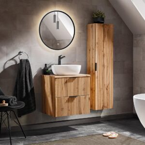 wohnli-moebel-suche-800001247840-1 WASCHTISCH 60.6cm Adriel Holz in Eichenoptik Holzwerkstoff Petits-meubles Möbel > Schränke > Badezimmerschränke > Waschtische Braun