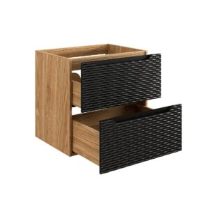 WASCHTISCH 60cm Elora Schwarz und Holz Holzwerkstoff Petits-meubles Möbel > Schränke > Badezimmerschränke > Waschtische Schwarz