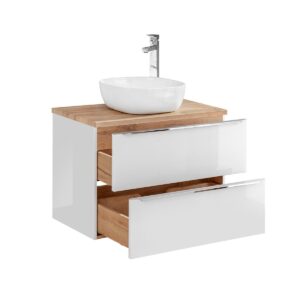 wohnli-moebel-suche-800001247861-1 WASCHTISCH 80.4cm April Weiß Holzwerkstoff Petits-meubles Möbel > Schränke > Badezimmerschränke > Waschtische Weiß