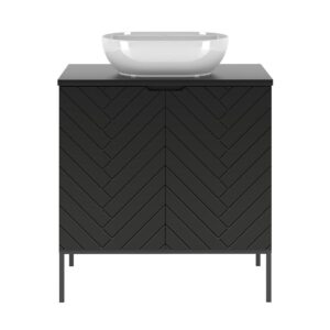 WASCHTISCH 80.6cm Daria Schwarz Holzwerkstoff Petits-meubles Möbel > Schränke > Badezimmerschränke > Waschtische Schwarz
