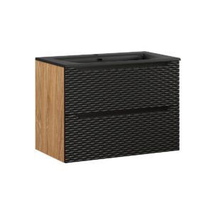 Wohnli Möbelsuche - WASCHTISCH 80cm Elora Schwarz und Holz