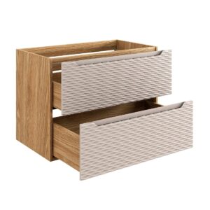 wohnli-moebel-suche-800001247887-1 WASCHTISCH 80cm Elora Beige und Holz Holzwerkstoff Petits-meubles Möbel > Schränke > Badezimmerschränke > Waschtische Braun