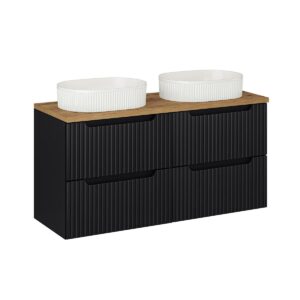 wohnli-moebel-suche-800001247902 Wohnli Möbelsuche - DOPPELWASCHTISCH 120.4cm Riva Schwarz und Holz