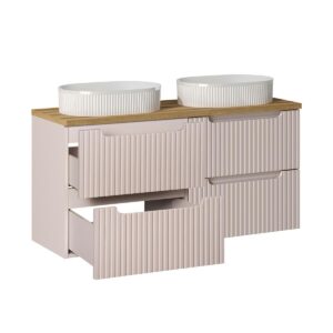 wohnli-moebel-suche-800001247904-1 DOPPELWASCHTISCH 120.4cm Riva Kaschmir Holzwerkstoff Petits-meubles Möbel > Schränke > Badezimmerschränke > Waschtische Beige