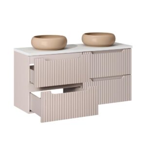wohnli-moebel-suche-800001247907-1 DOPPELWASCHTISCH 120.4cm Riva Kaschmir Holzwerkstoff Petits-meubles Möbel > Schränke > Badezimmerschränke > Waschtische Beige