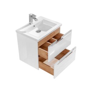 WASCHTISCH 60cm April Weiß Holzwerkstoff Petits-meubles Möbel > Schränke > Badezimmerschränke > Waschtische Weiß
