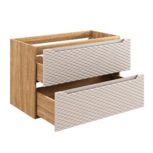 wohnli-moebel-suche-800001247931-1 WASCHTISCH 90cm Elora Beige und Holz Holzwerkstoff Petits-meubles Möbel > Schränke > Badezimmerschränke > Waschtische Braun