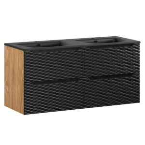 Wohnli Möbelsuche - DOPPELWASCHTISCH 120cm Elora Schwarz und Holz