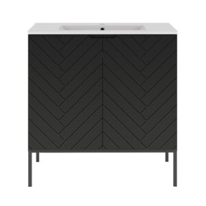 WASCHTISCH 80cm Daria Schwarz Holzwerkstoff Petits-meubles Möbel > Schränke > Badezimmerschränke > Waschtische Schwarz