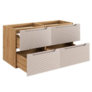 DOPPELWASCHTISCH 120cm Elora Beige und Holz Holzwerkstoff Petits-meubles Möbel > Schränke > Badezimmerschränke > Waschtische Braun