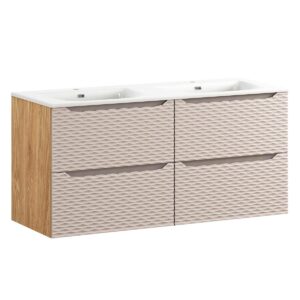 Wohnli Möbelsuche - DOPPELWASCHTISCH 120cm Elora Beige und Holz
