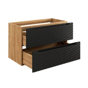 wohnli-moebel-suche-800001247949-1 WASCHTISCH 90cm Elora Schwarz und Holz Holzwerkstoff Petits-meubles Möbel > Schränke > Badezimmerschränke > Waschtische Schwarz