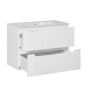 wohnli-moebel-suche-800001247966-1 WASCHTISCH 80cm Riva Weiß Holzwerkstoff Petits-meubles Möbel > Schränke > Badezimmerschränke > Waschtische Weiß