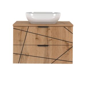 wohnli-moebel-suche-800001247984-1 WASCHTISCH 80.6cm Teren Holz Holzwerkstoff Petits-meubles Möbel > Schränke > Badezimmerschränke > Waschtische Braun