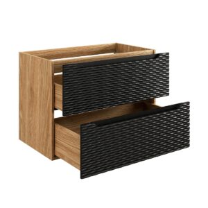 wohnli-moebel-suche-800001247994-1 WASCHTISCH 80cm Elora Schwarz und Holz Holzwerkstoff Petits-meubles Möbel > Schränke > Badezimmerschränke > Waschtische Schwarz