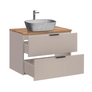 wohnli-moebel-suche-800001247999-1 WASCHTISCH 80.6cm Adriel Beige Holzwerkstoff Petits-meubles Möbel > Schränke > Badezimmerschränke > Waschtische Beige