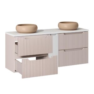 wohnli-moebel-suche-800001248001-1 DOPPELWASCHTISCH 140.4cm Riva Kaschmir Holzwerkstoff Petits-meubles Möbel > Schränke > Badezimmerschränke > Waschtische Beige