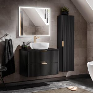 wohnli-moebel-suche-800001248003-1 WASCHTISCH 80.6cm Adriel Mattschwarz Holzwerkstoff Petits-meubles Möbel > Schränke > Badezimmerschränke > Waschtische Schwarz