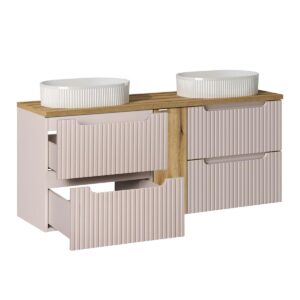 wohnli-moebel-suche-800001248012-1 DOPPELWASCHTISCH 140.4cm Riva Kaschmir Holzwerkstoff Petits-meubles Möbel > Schränke > Badezimmerschränke > Waschtische Beige